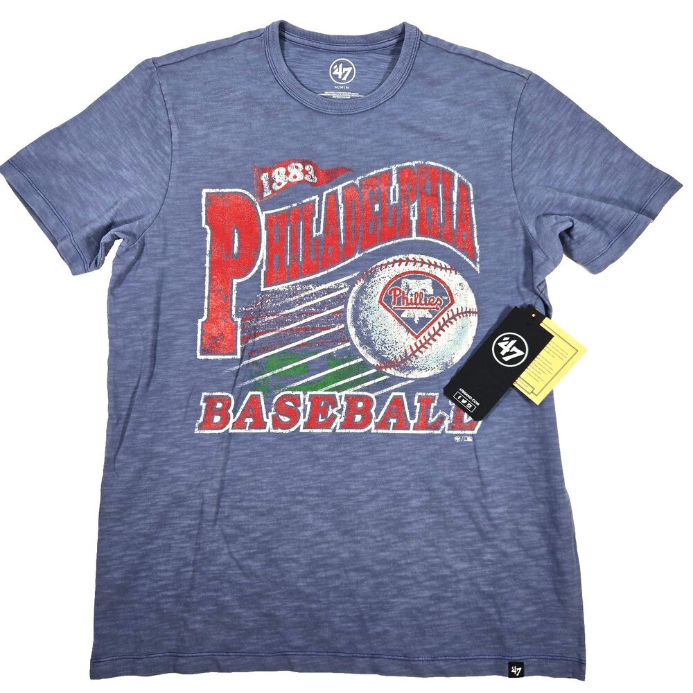 Philadelphia Phillies 47 Brand T-Shirt Men's Medium MLB Cotton Blue NEW NWT